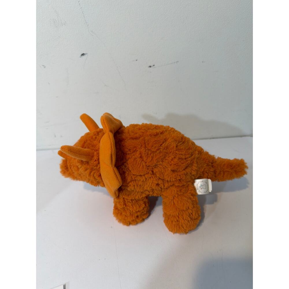 Triceratops Orange Dinosaur Stuffed Animal 10" Manhattan Toy Company Plush